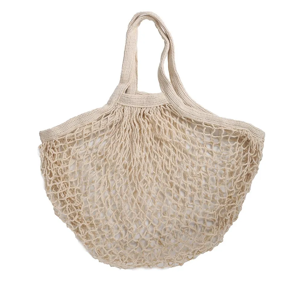 Cotton Mesh Produce and Grocery Bags w/ Short Handle – Eco-Friendly and Durable