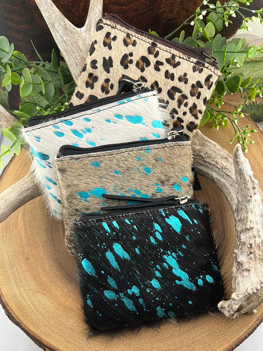 Cowhide Coin Pouches