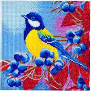 Craft Buddy Crystal Art Kit Bird & Berries 30 x 30 cm Pre-Framed 5D Art Kit