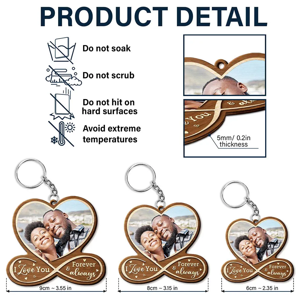 Custom Photo Drive Safe I Love You - Personalized Wooden Keychain