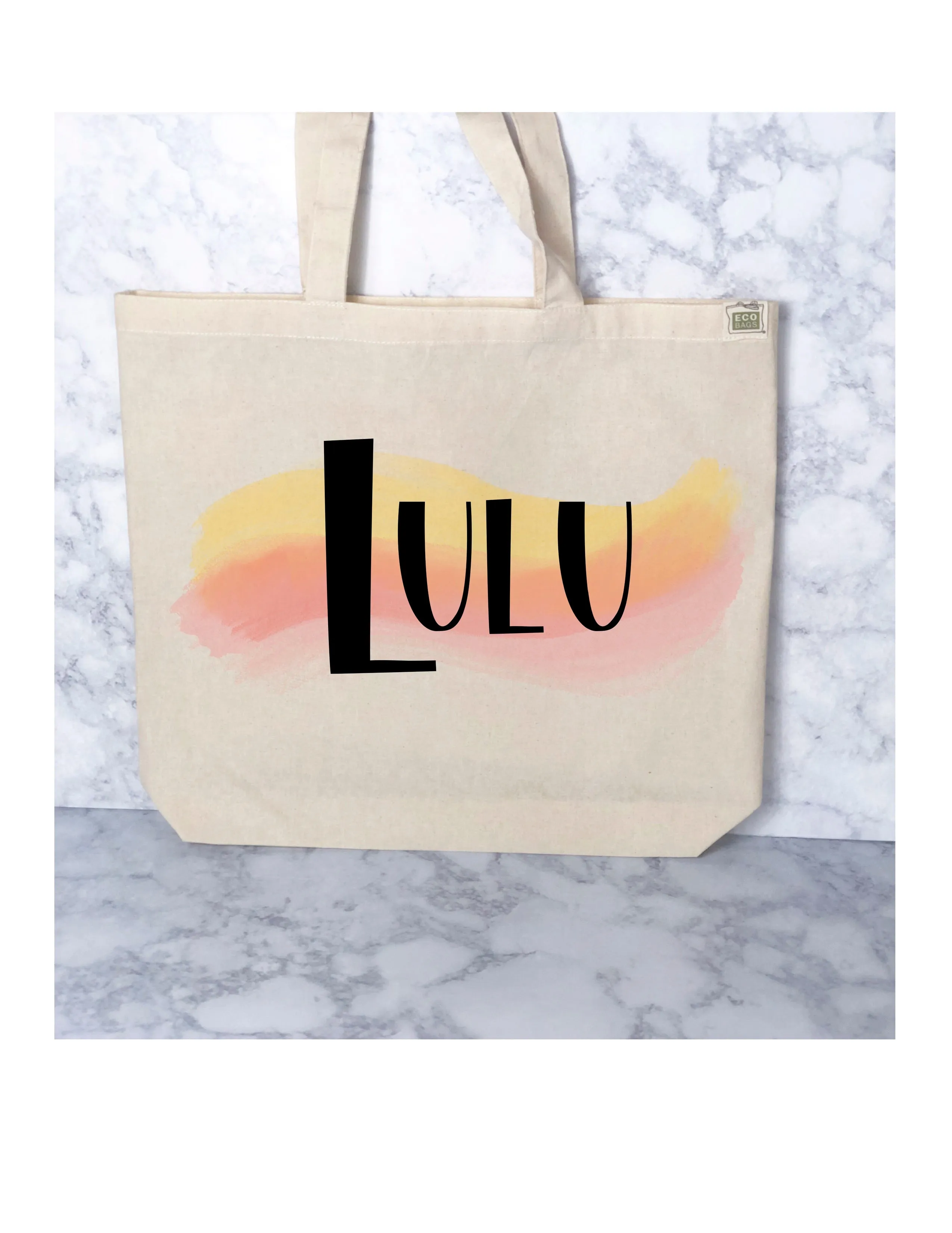 custom watercolor canvas tote bag