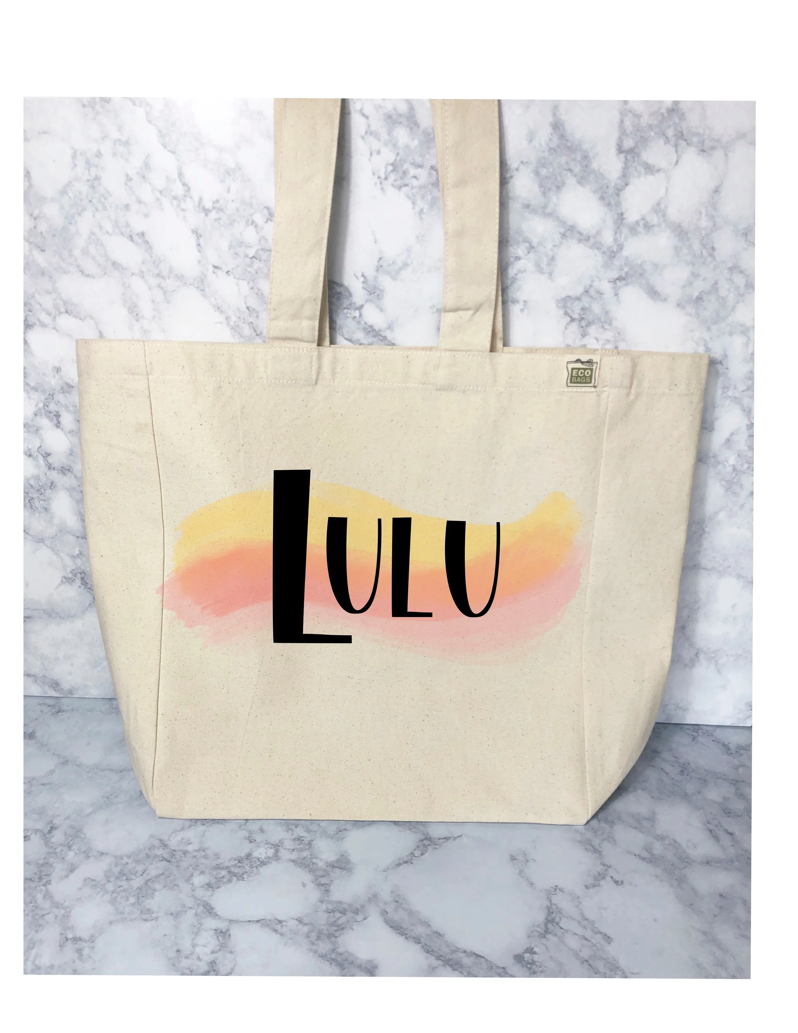 custom watercolor canvas tote bag