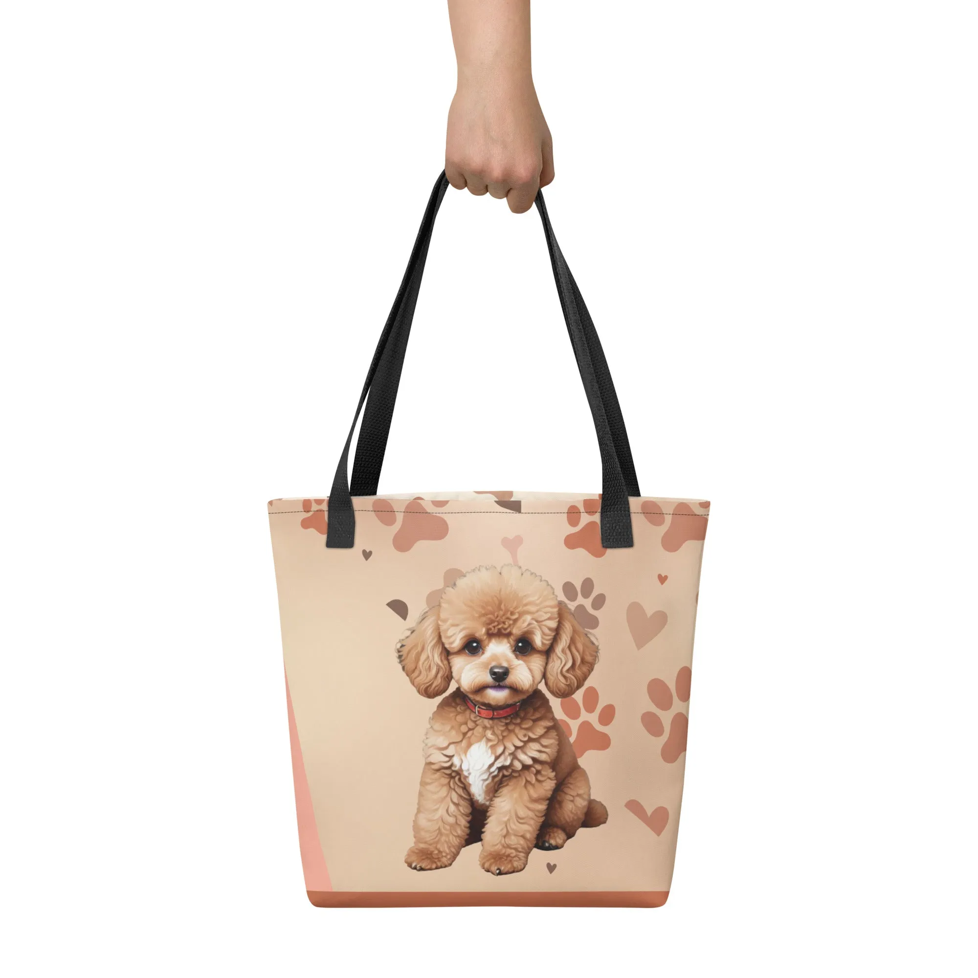 Cute Poodle Print Tote Bag