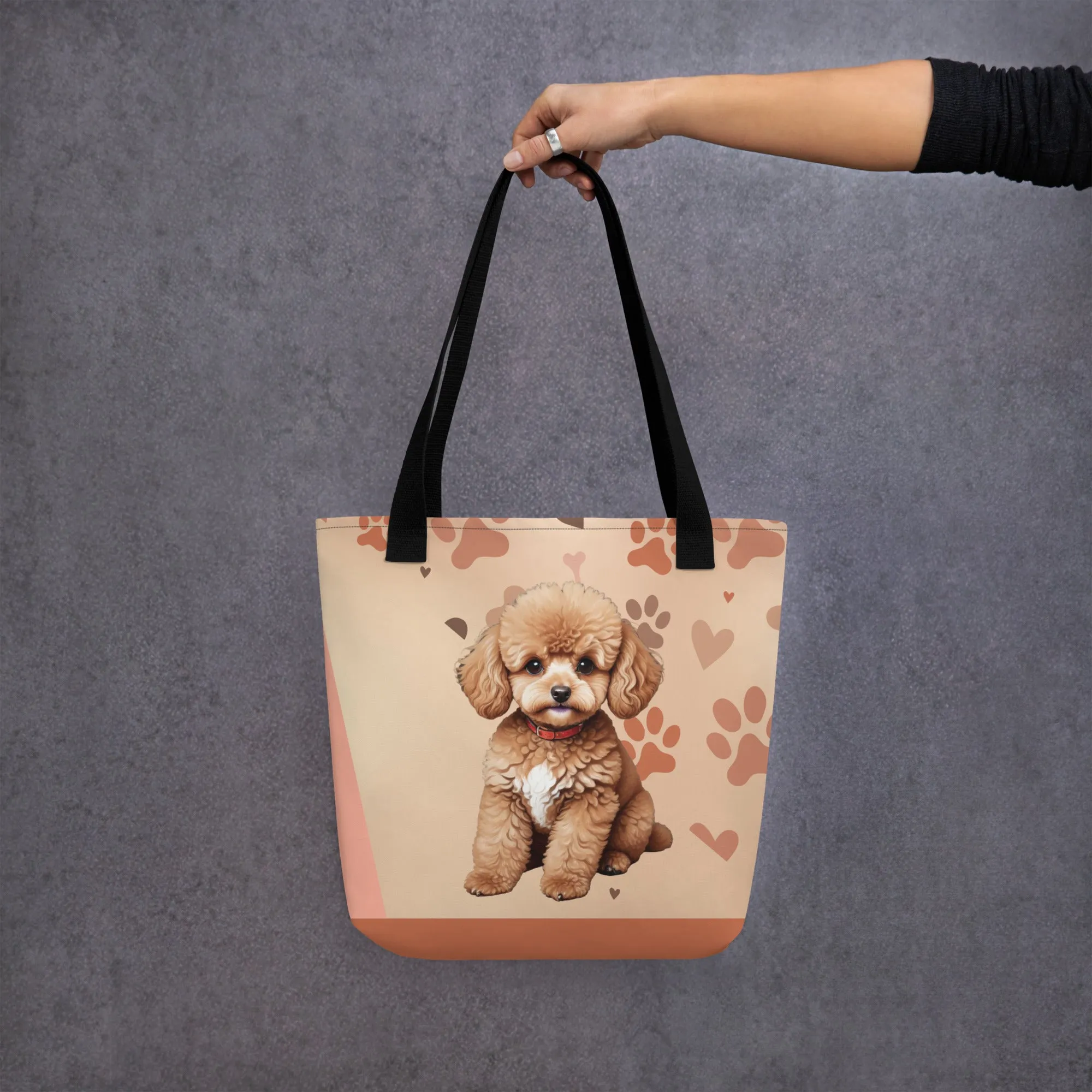 Cute Poodle Print Tote Bag