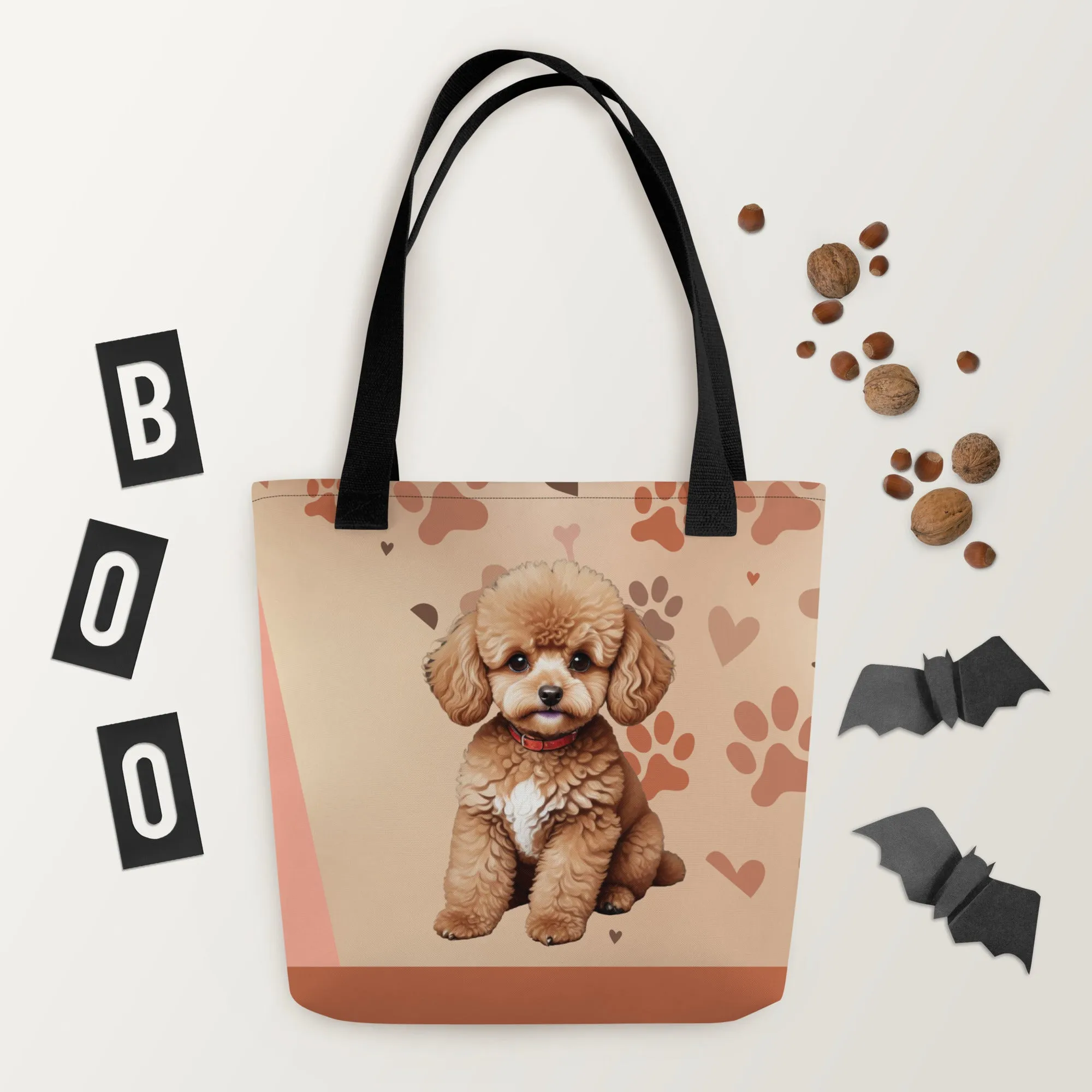 Cute Poodle Print Tote Bag