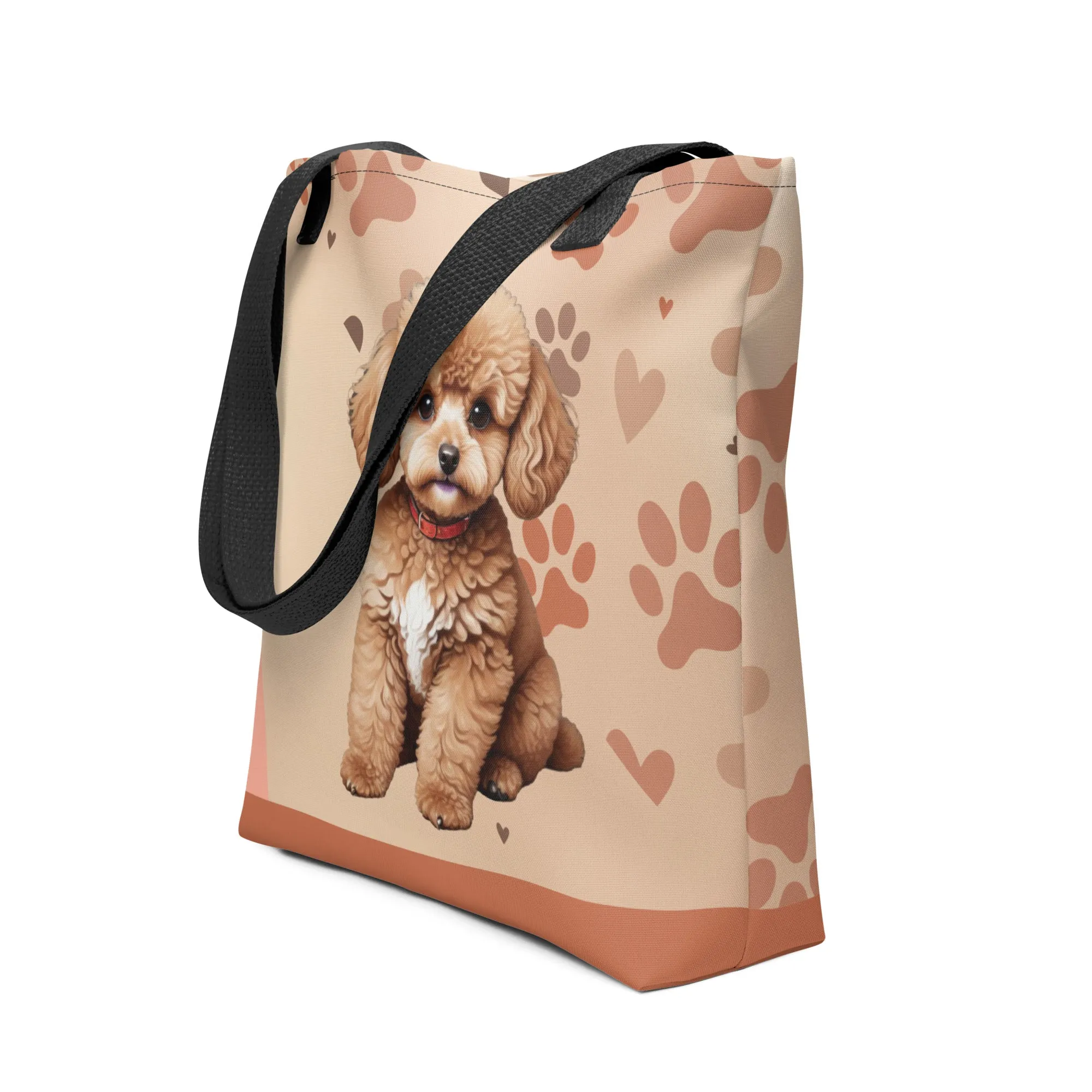 Cute Poodle Print Tote Bag