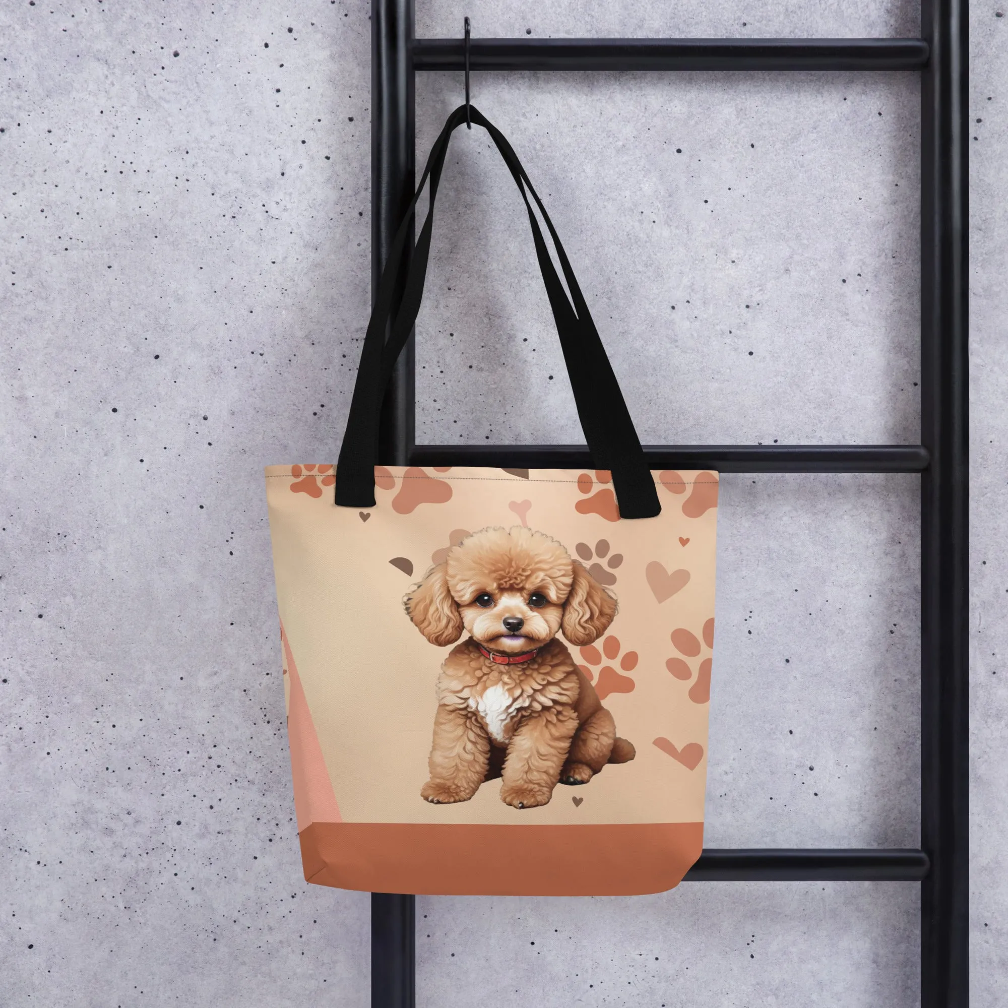 Cute Poodle Print Tote Bag