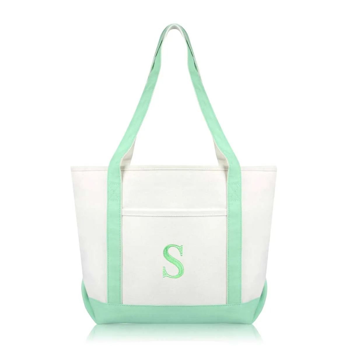 Dalix Medium Personalized Tote Bag Monogrammed Initial Letter - S