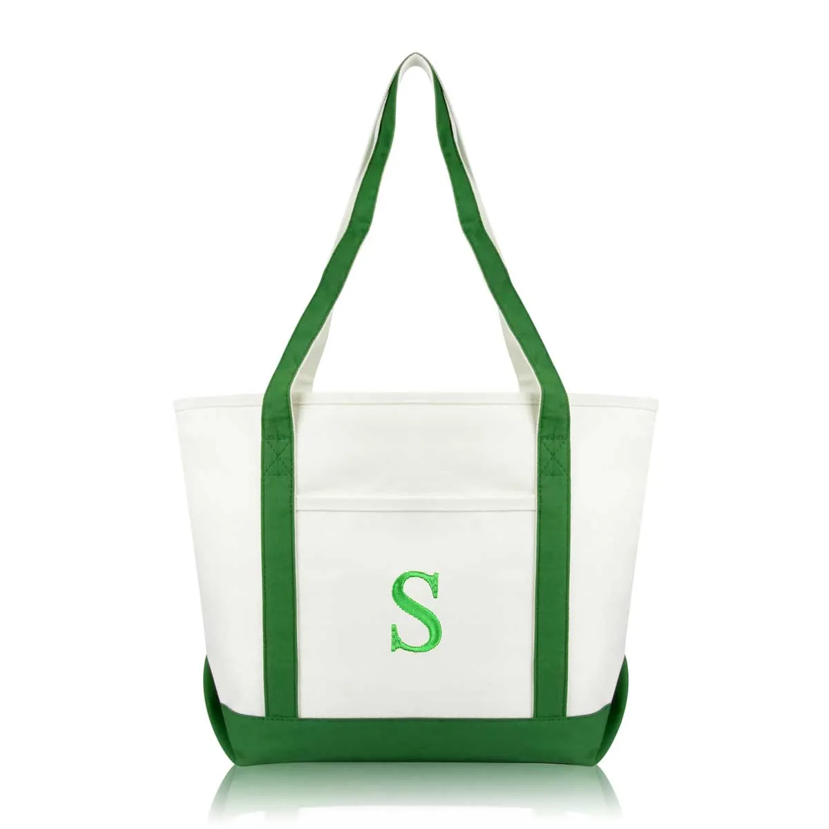 Dalix Medium Personalized Tote Bag Monogrammed Initial Letter - S