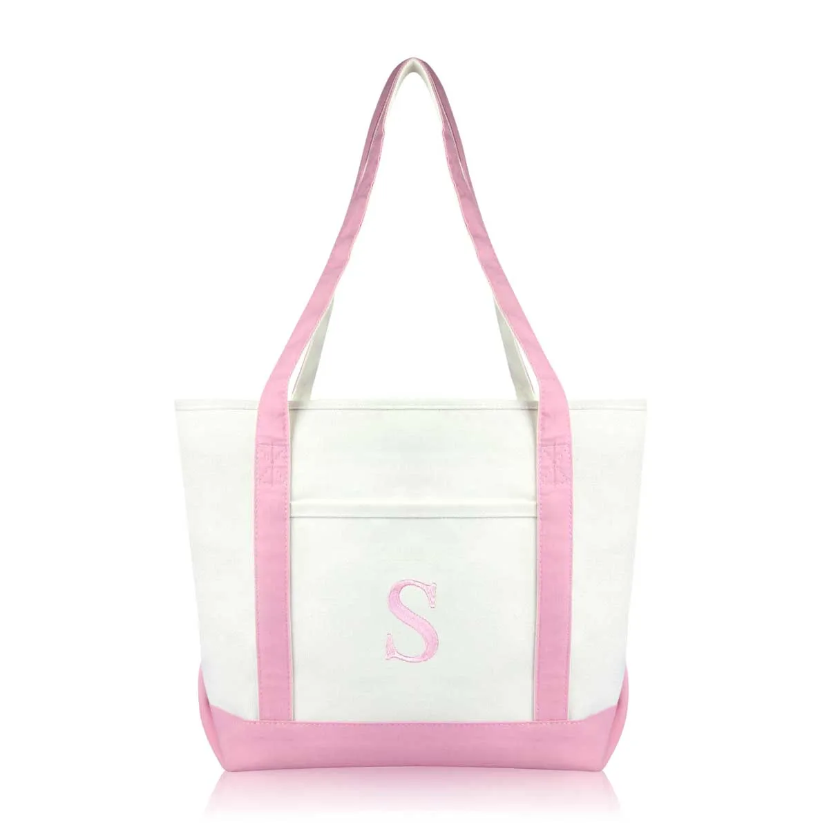 Dalix Medium Personalized Tote Bag Monogrammed Initial Letter - S
