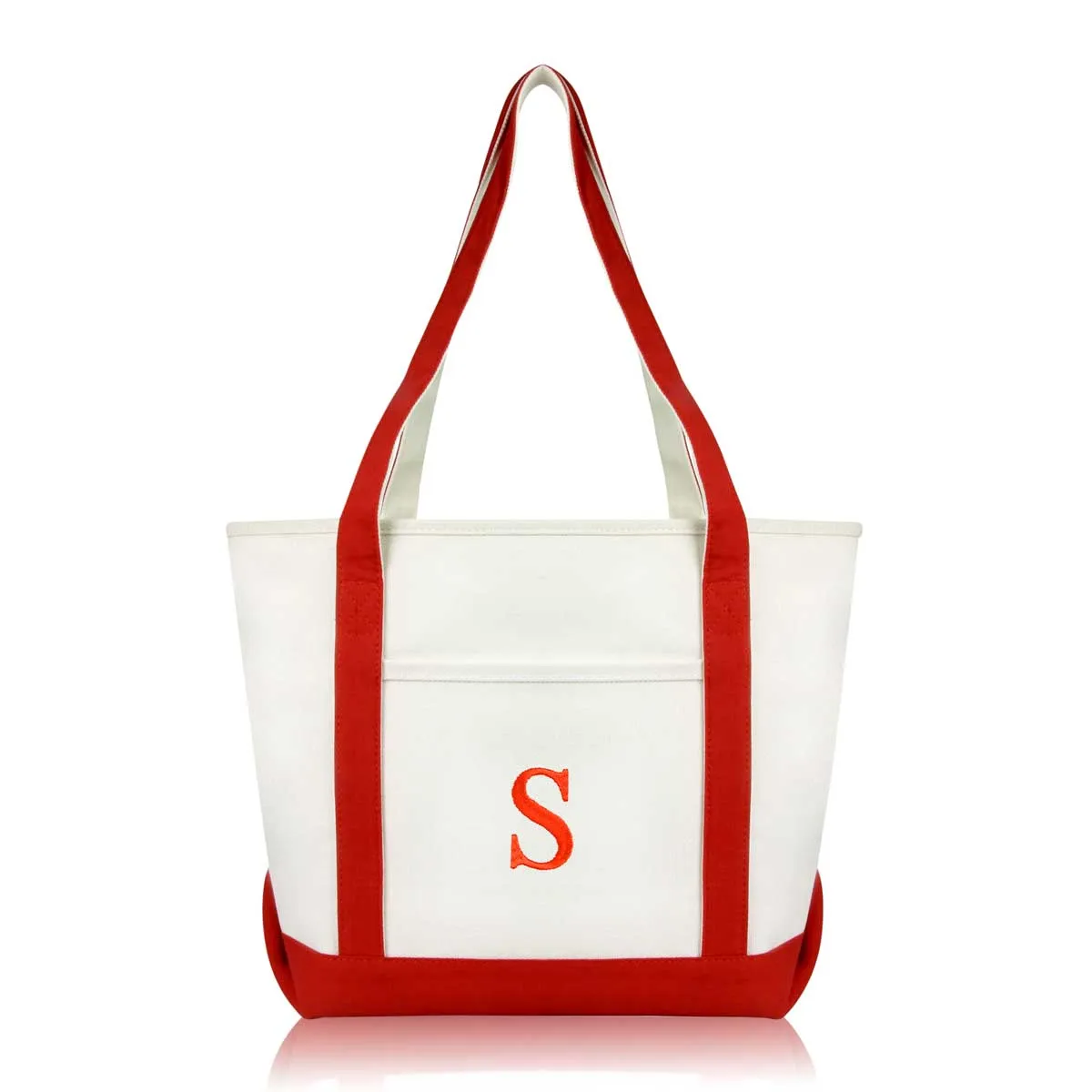Dalix Medium Personalized Tote Bag Monogrammed Initial Letter - S