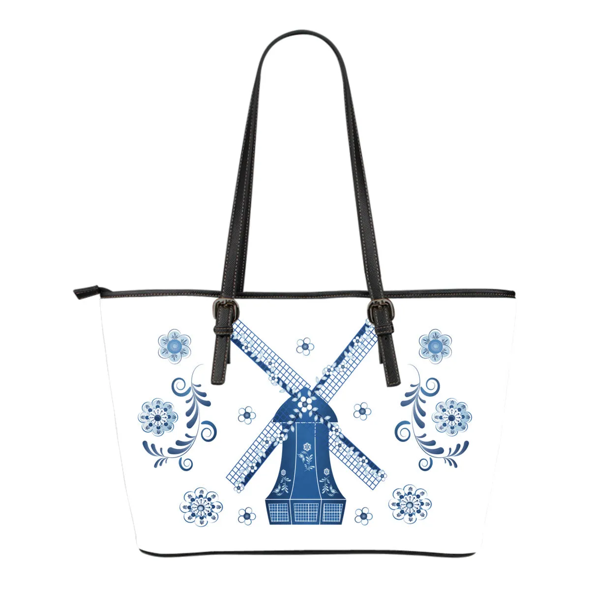 Delft Blue Dutch Windmill Tote Bag