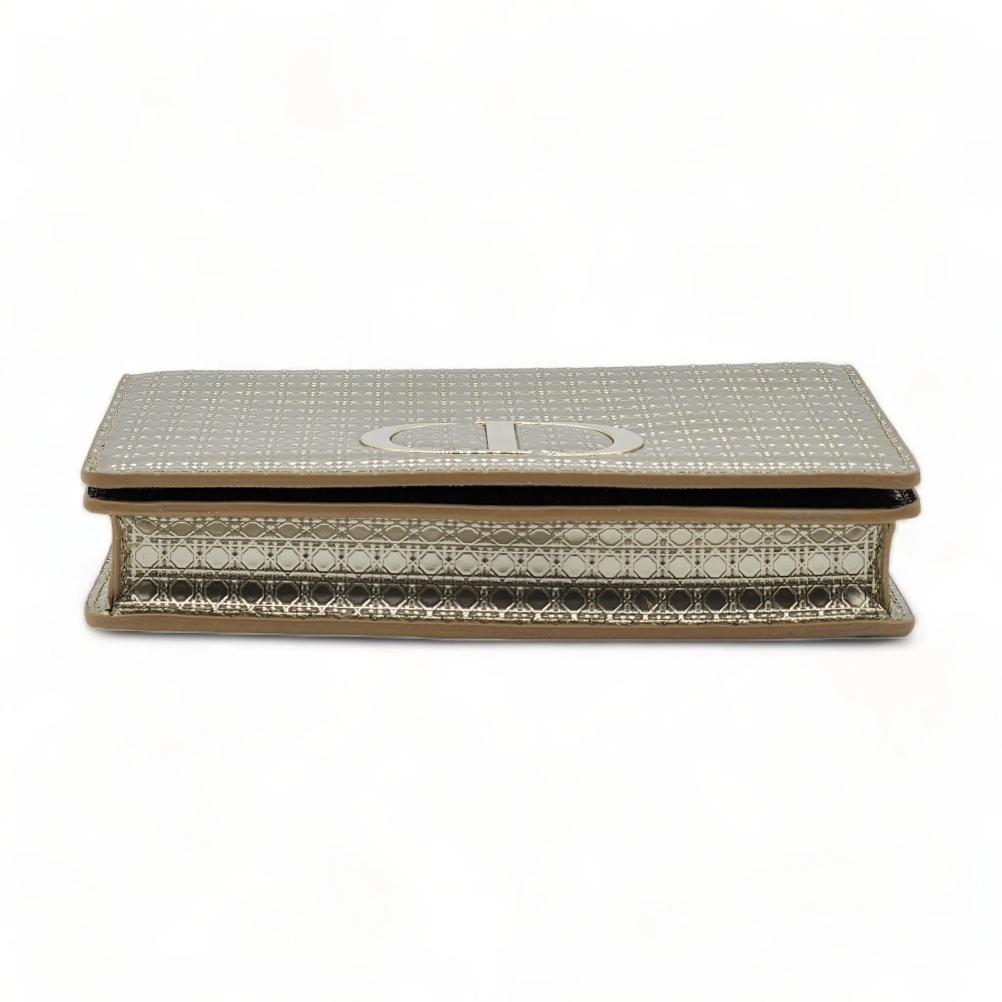 Dior Metallic Patent Micro-Cannage 30 Montaigne Convertible Bag Gold