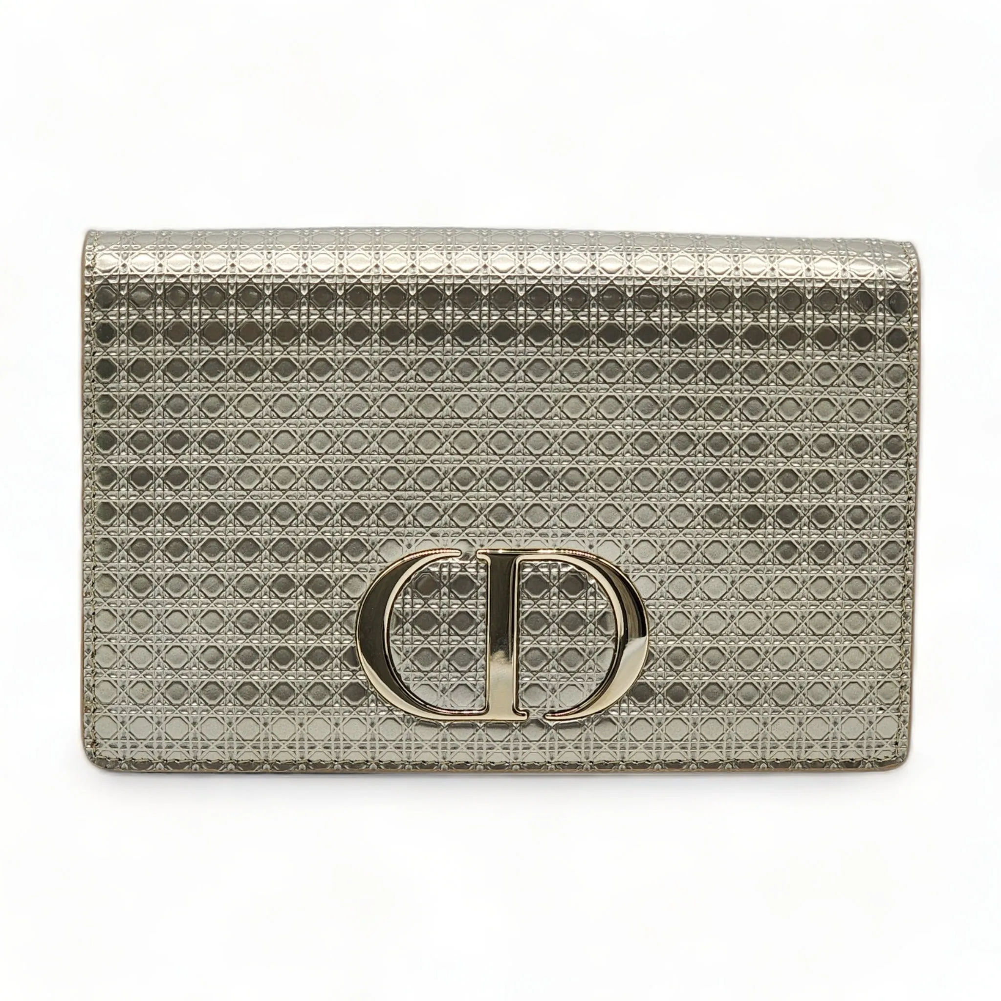 Dior Metallic Patent Micro-Cannage 30 Montaigne Convertible Bag Gold