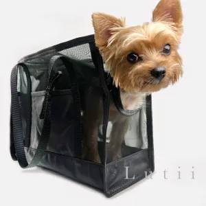 dog carrier dog carrier, non-overheating, spring/summer lightweight micro mesh pet tote. "The Voyer"