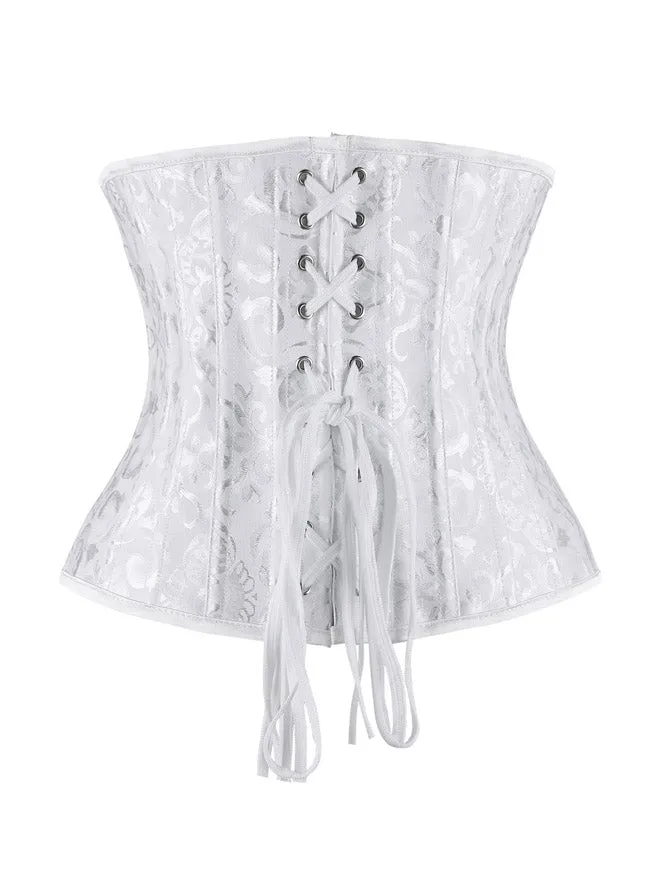 Double Heavy Spiral Steel Boned Underbust Waist Cincher Corset