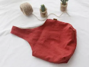 Double-sided Linen Tote Bag Handmade, Red Orange or Yellow Green, Mini Linen Bag, Red Linen Bag, Green Linen Bag, Women's Bag, Eco Bag,