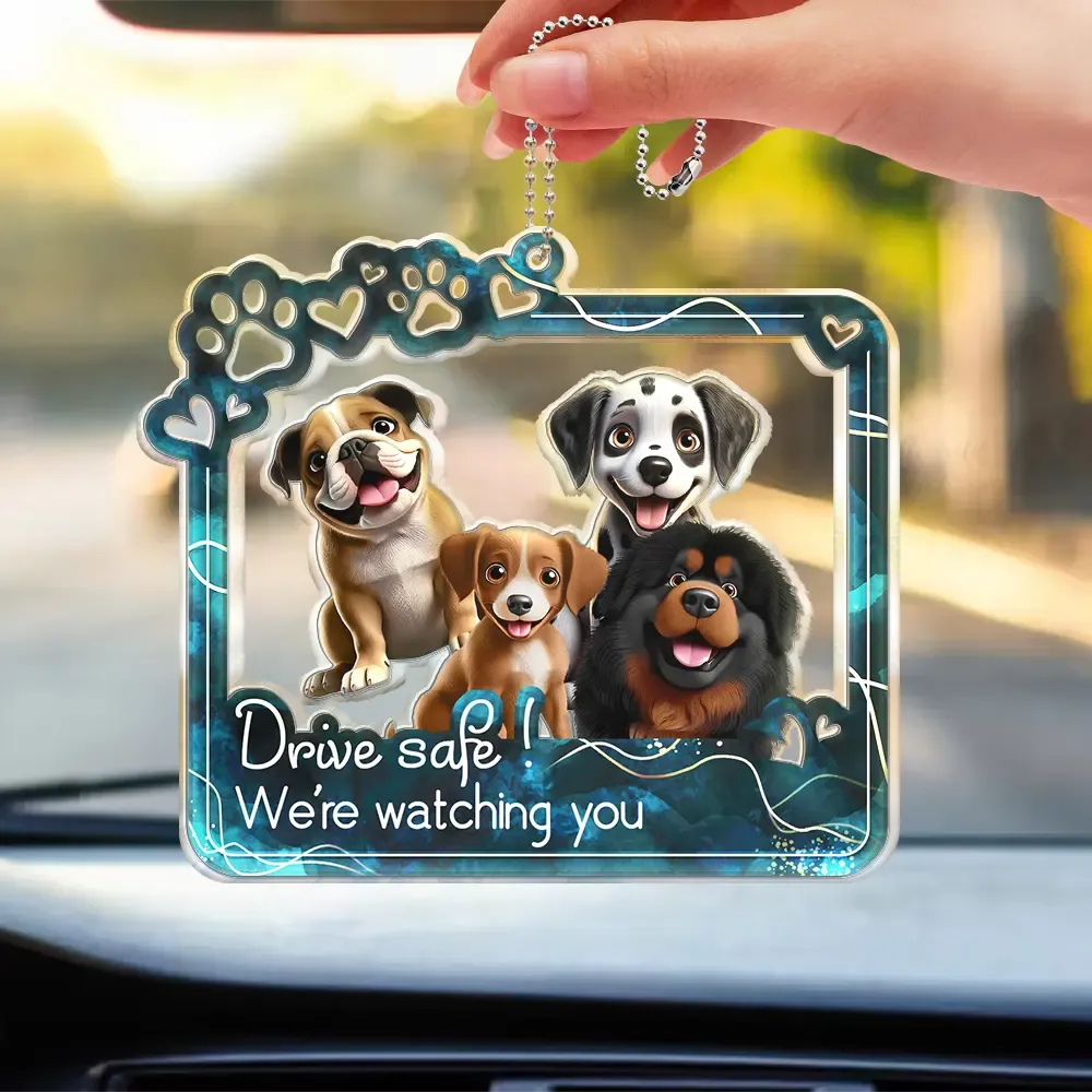 Drive Safe We're Waiting At The Door - Personalized Acrylic Car Hanger