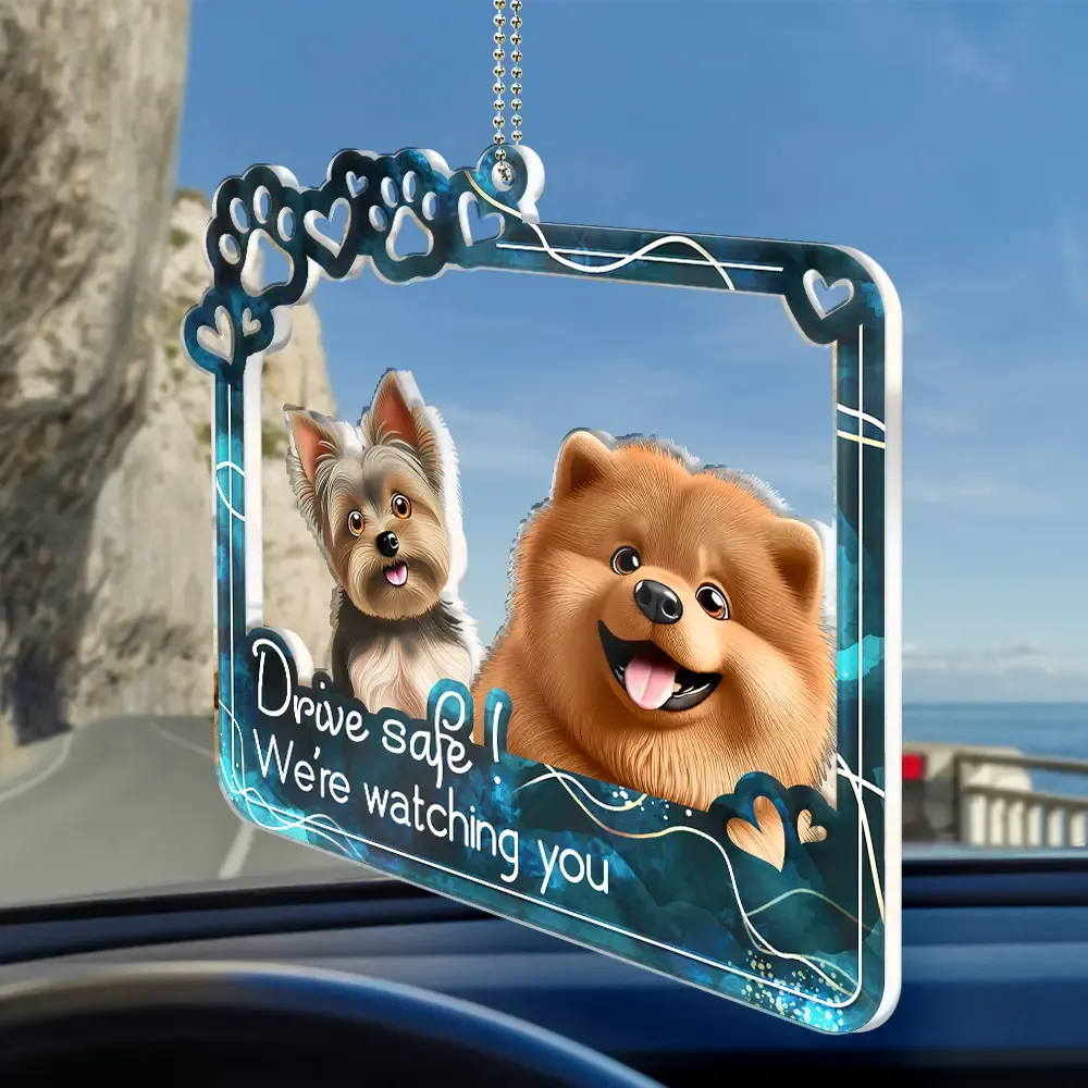 Drive Safe We're Waiting At The Door - Personalized Acrylic Car Hanger
