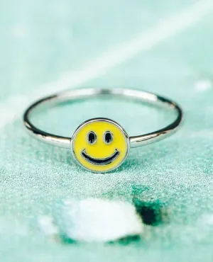 Enamel Happy Face Ring