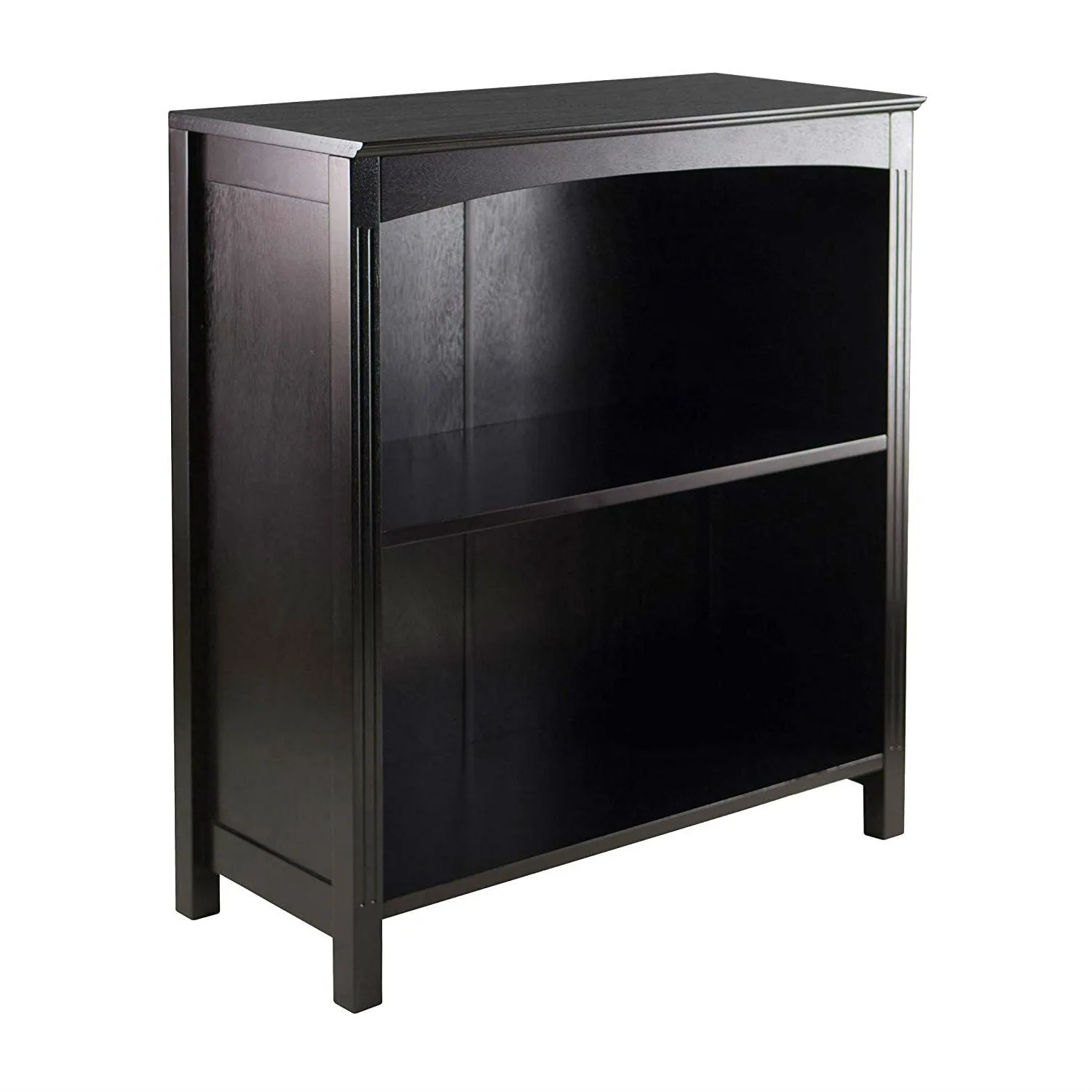 Espresso 3 Tier Bookcase Shelf with 2 Large Storage Baskets