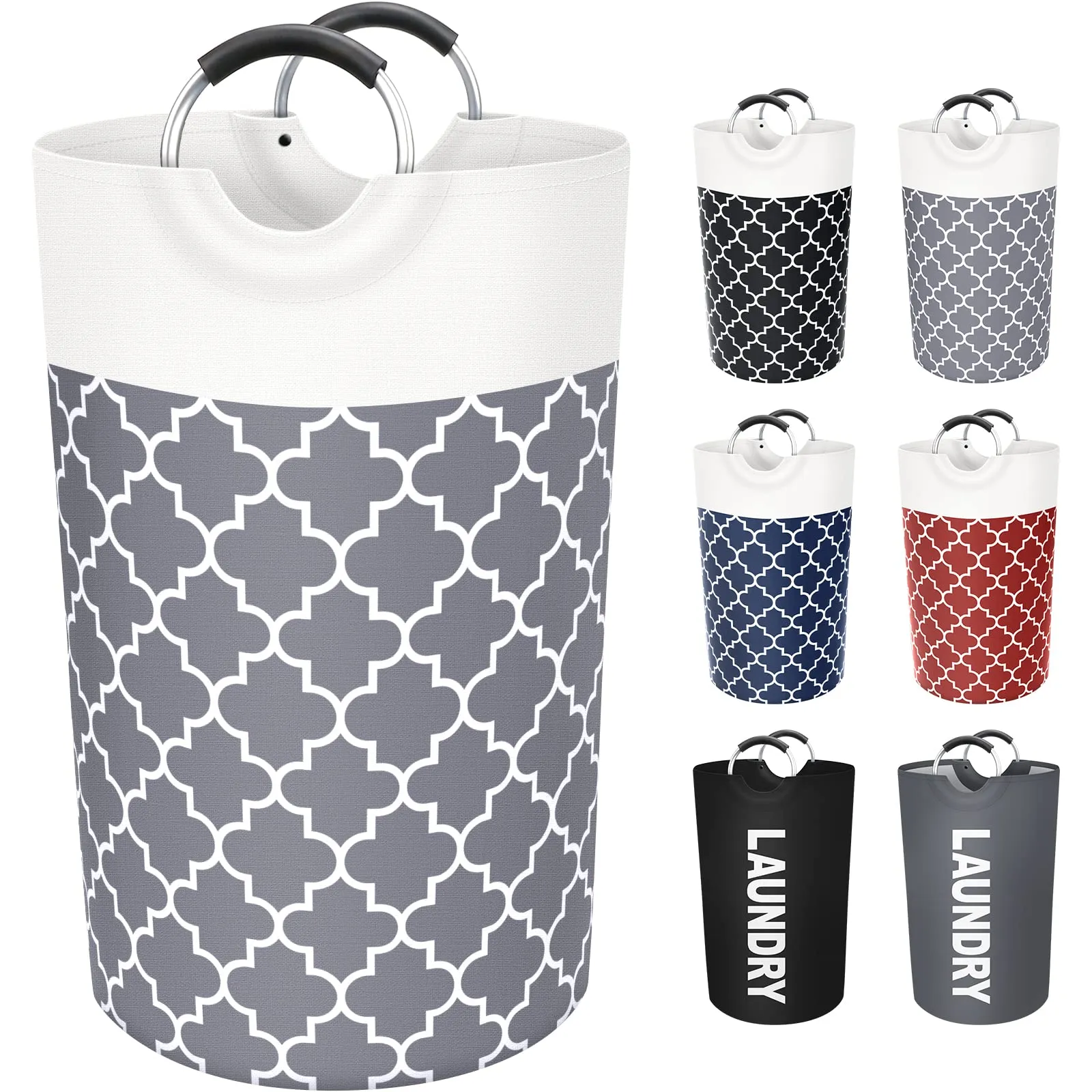 Fabspace Collapsible Tall Waterproof Laundry Basket with Handles for Travel Bathroom College Dorm Family