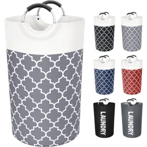 Fabspace Collapsible Tall Waterproof Laundry Basket with Handles for Travel Bathroom College Dorm Family