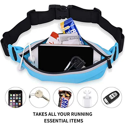 Filoto Running Belt Accessories for iPhone X 6 7 8 Plus, USA Patented Hands-Free Reflective Waist Pack Runner Pouch, No-Bounce Adjustable Fitness Workout Fanny Pack Phone Holder for Women & Men