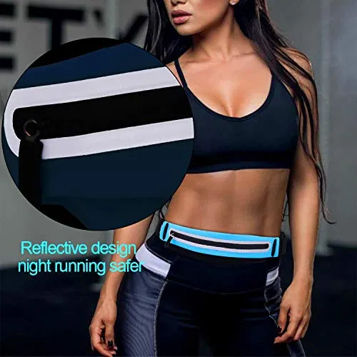 Filoto Running Belt Accessories for iPhone X 6 7 8 Plus, USA Patented Hands-Free Reflective Waist Pack Runner Pouch, No-Bounce Adjustable Fitness Workout Fanny Pack Phone Holder for Women & Men