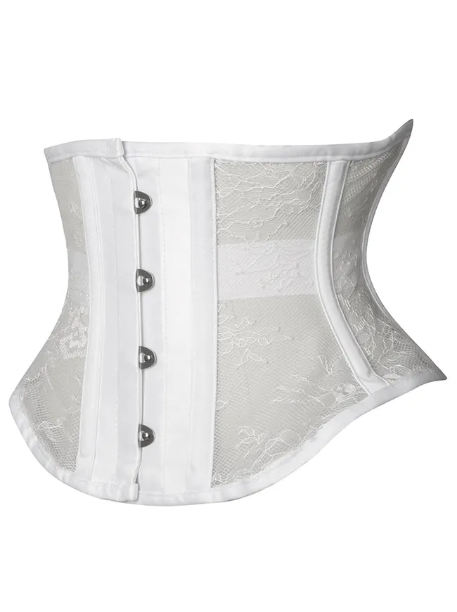 Floral Steel Boned Mesh Lace Waist Cincher Underbust Corset