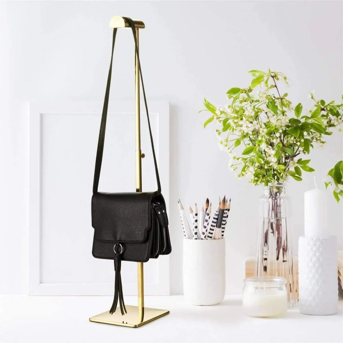 Gold Purse Display Stand -  Single Hanging Hook Handbag Stand for Boutique Store
