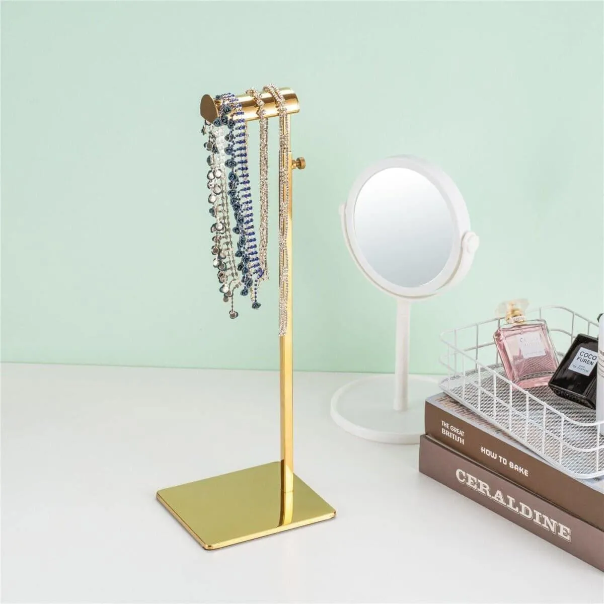 Gold Purse Display Stand -  Single Hanging Hook Handbag Stand for Boutique Store