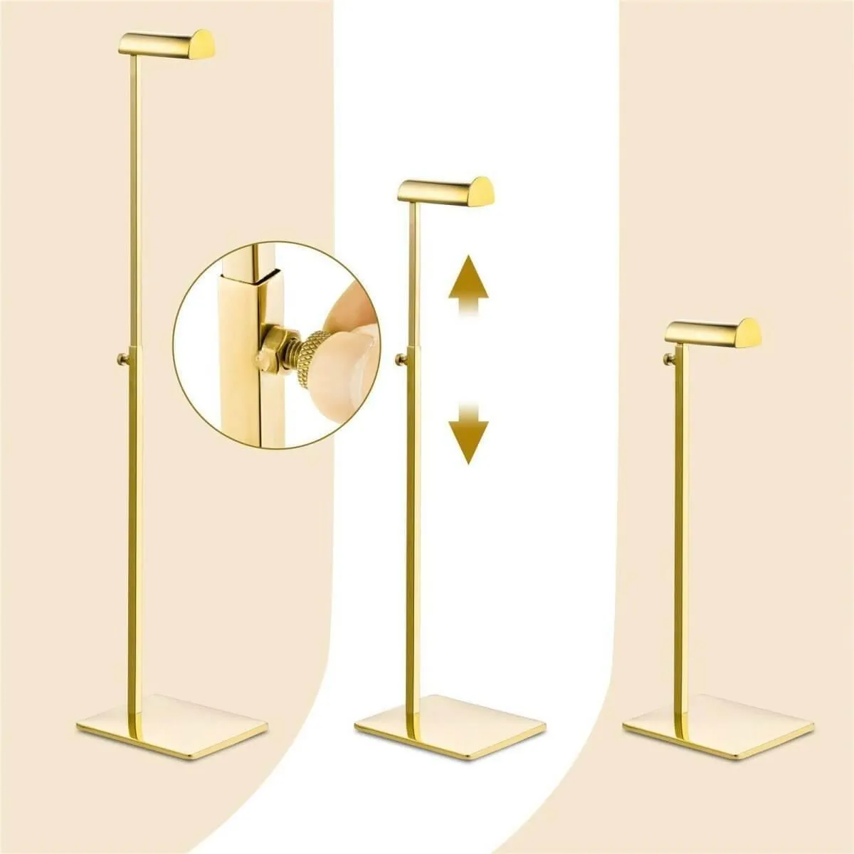 Gold Purse Display Stand -  Single Hanging Hook Handbag Stand for Boutique Store