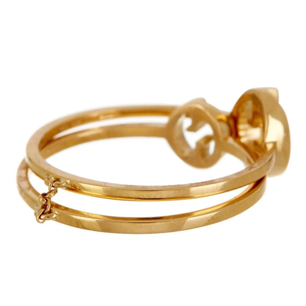 Gucci 1973 GG Double Connected Ring Set in Gold