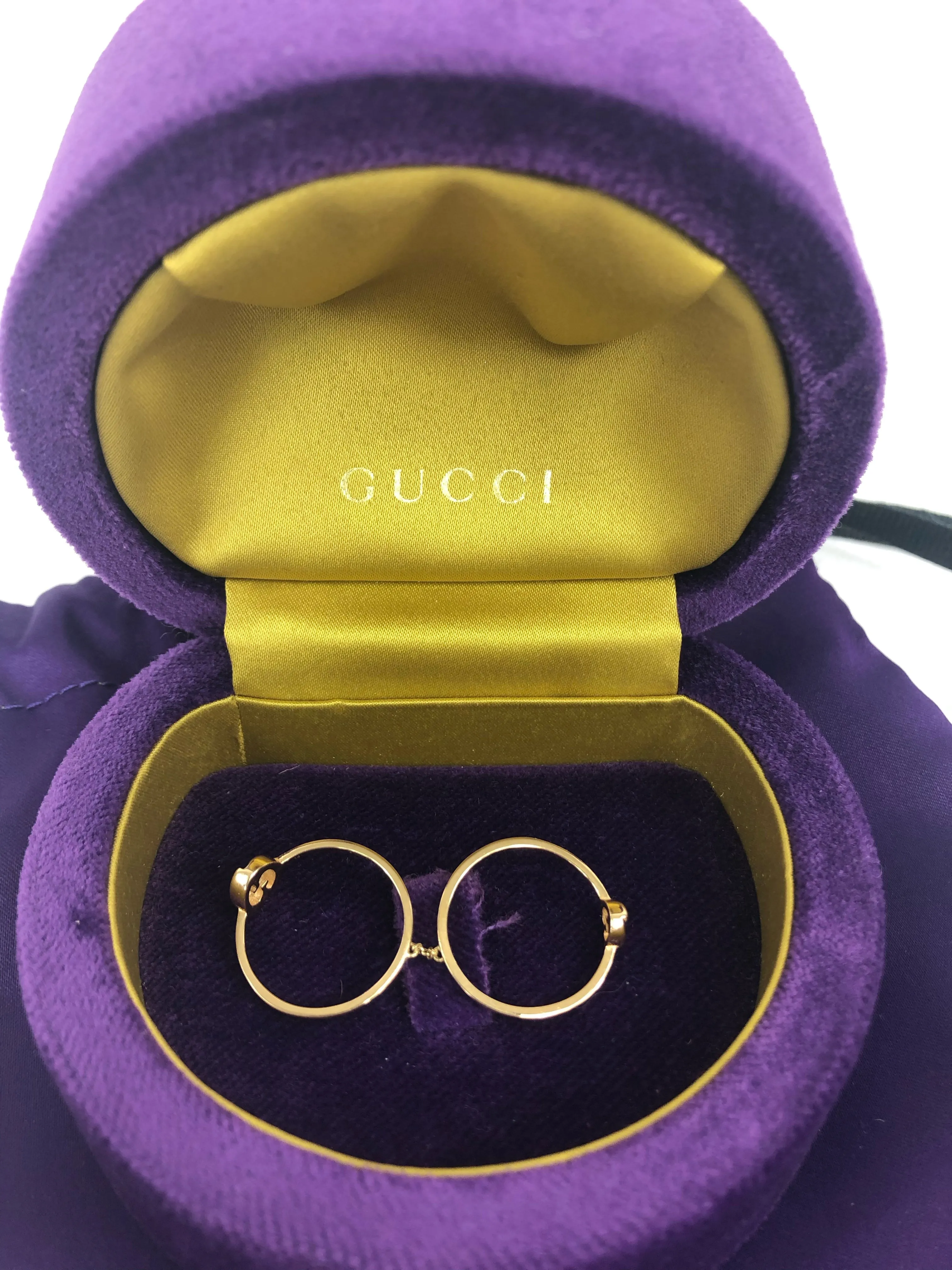 Gucci 1973 GG Double Connected Ring Set in Gold