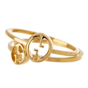 Gucci 1973 GG Double Connected Ring Set in Gold