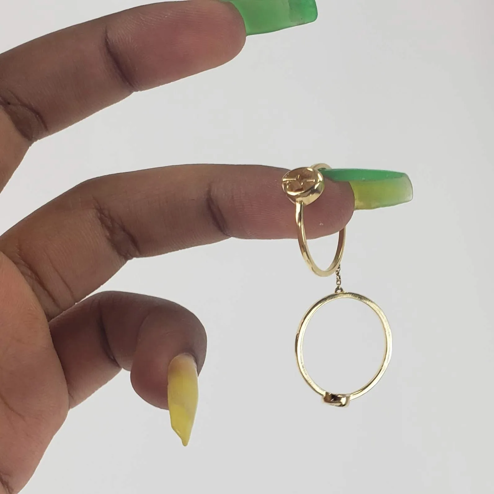 Gucci 1973 GG Double Connected Ring Set in Gold