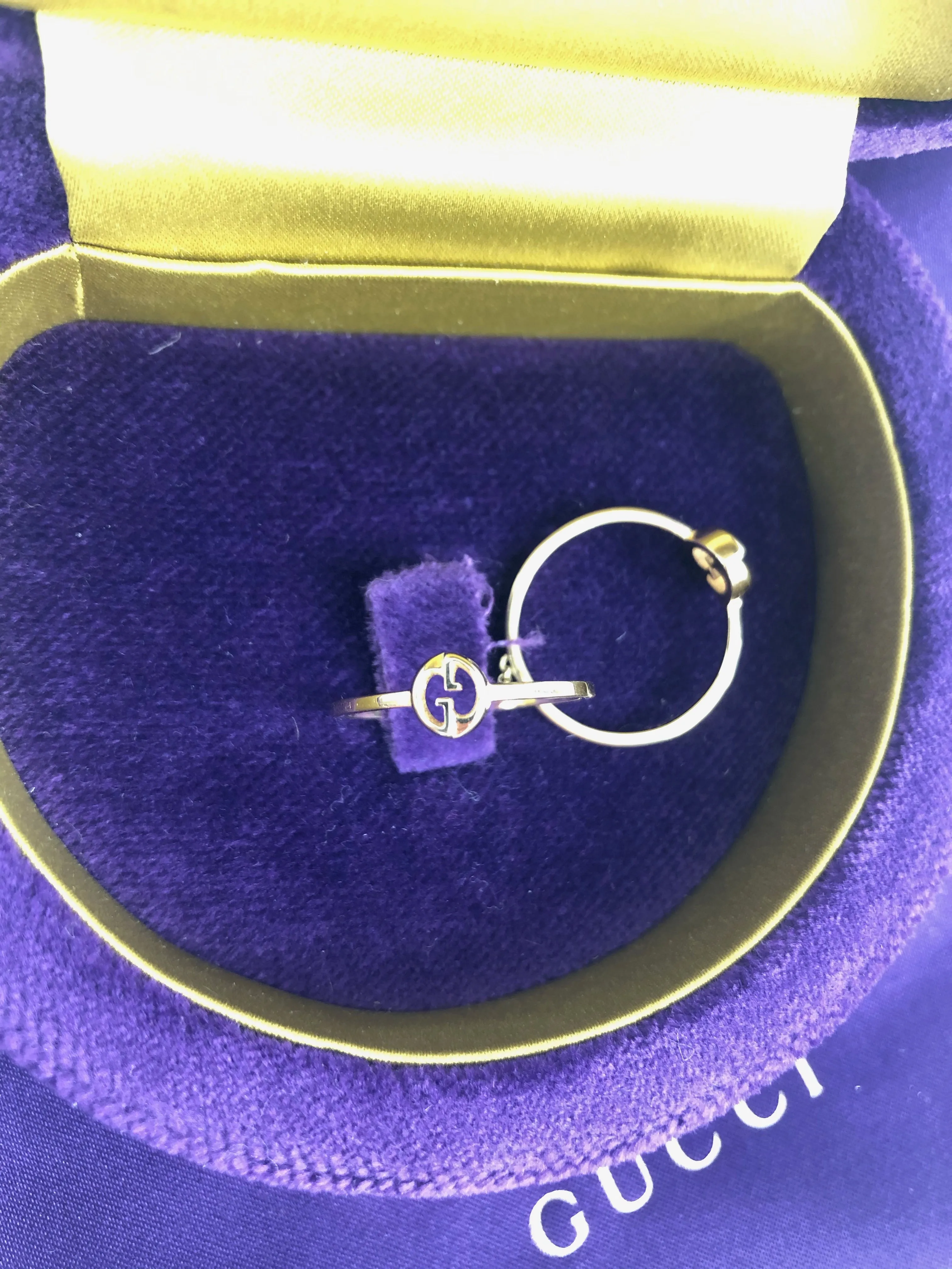 Gucci 1973 GG Double Connected Ring Set in Gold