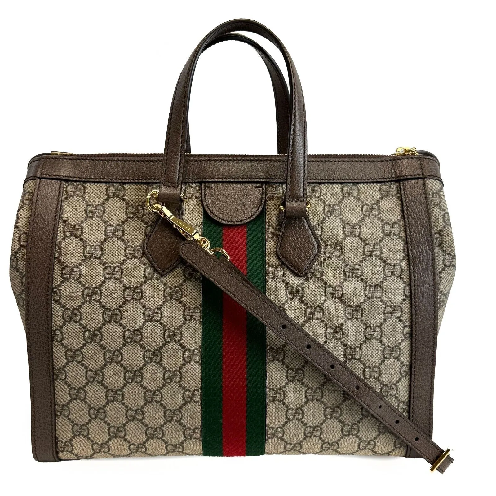 Gucci - Excellent - Ophidia GG Medium Tote / Top Handle w/ Shoulder Strap