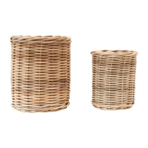 HAND WOVEN WICKER BASKET-LARGE