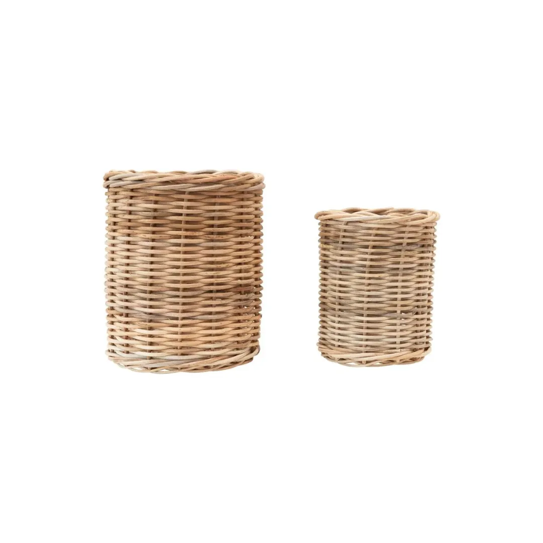 Hand-Woven Wicker Basket