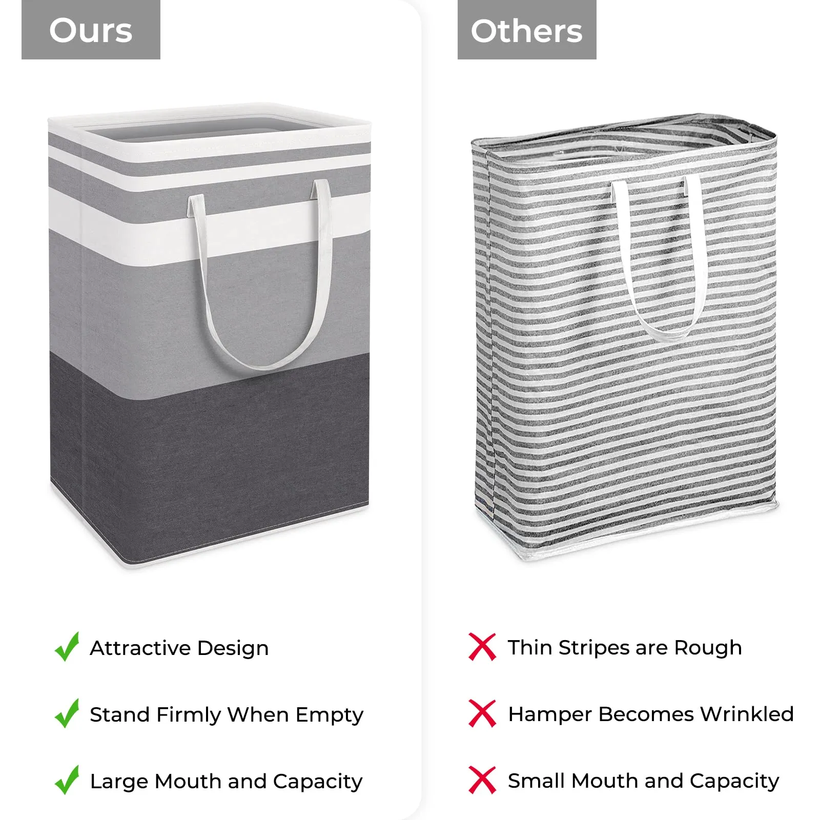 HomeHacks 2Pack Collapsible Waterproof Laundry Basket for Dorm and Family 75L