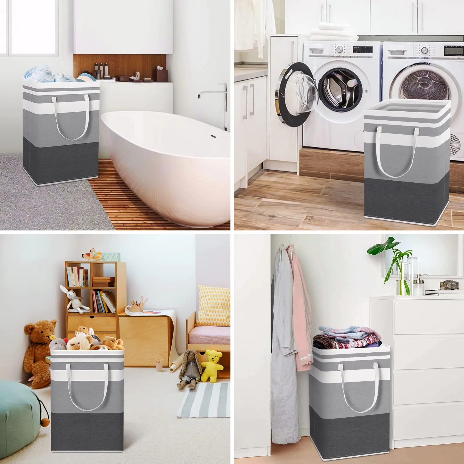HomeHacks 2Pack Collapsible Waterproof Laundry Basket for Dorm and Family 75L