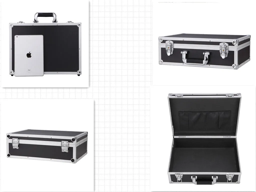 Hot Selling Aluminum Case Briefcase Tool boxes Organizers Black Storage Box Protective Case Hard Camera Case Drone Case For Camera Drones Pistols Lens Equipments Auto Repair Tools