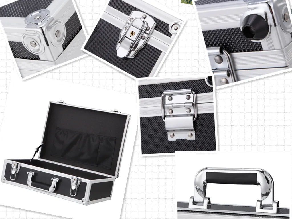 Hot Selling Aluminum Case Briefcase Tool boxes Organizers Black Storage Box Protective Case Hard Camera Case Drone Case For Camera Drones Pistols Lens Equipments Auto Repair Tools