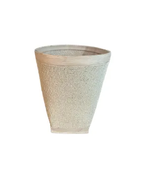 Indonesian XL Beaded Basket- White/White