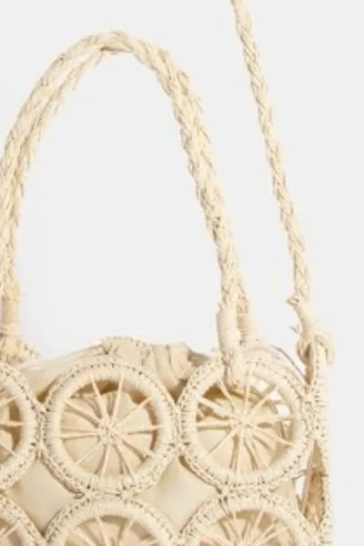 Ivory Intricate Braided Wheels Crossbody Bag