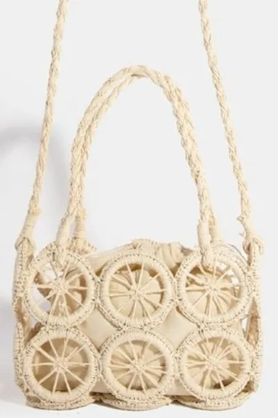 Ivory Intricate Braided Wheels Crossbody Bag