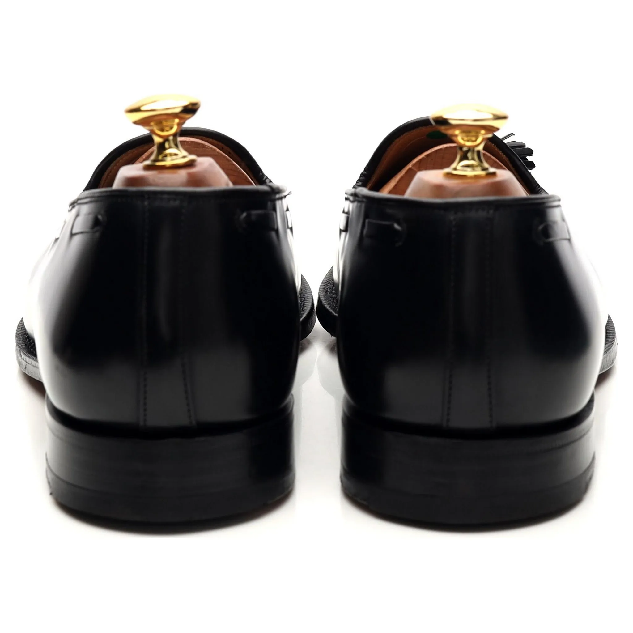 'Keats II' Black Leather Tassel Loafer UK 10 F