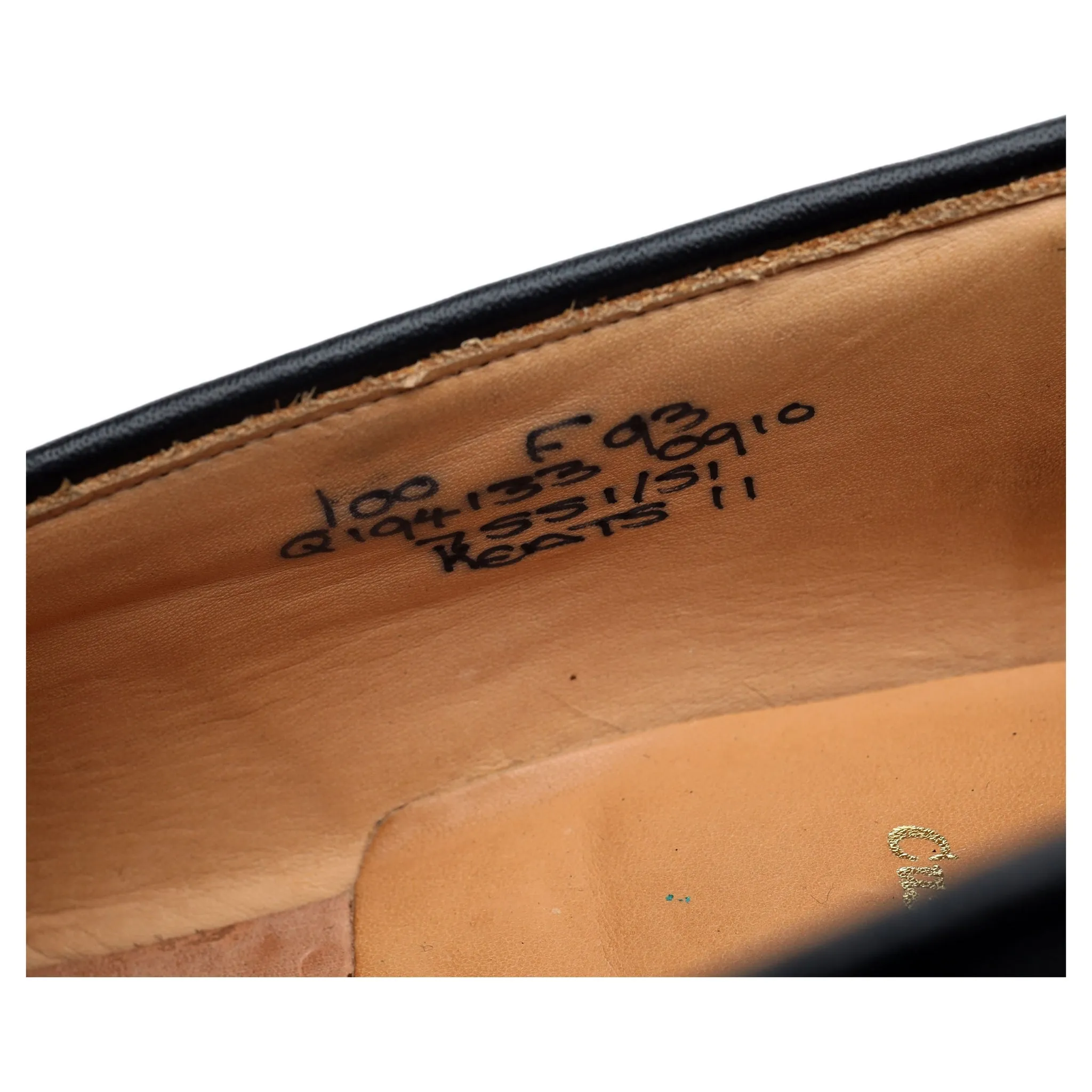 'Keats II' Black Leather Tassel Loafer UK 10 F